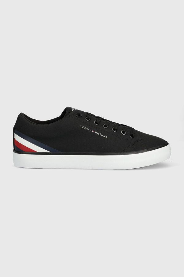 Tommy Hilfiger Teniske Tommy Hilfiger TH HI VULC CORE LOW STRIPES črna barva, FM0FM04735