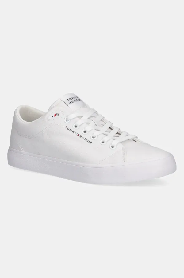 Tommy Hilfiger Teniske Tommy Hilfiger TH HI VULC LOW CORE CANVAS bela barva, FM0FM05396