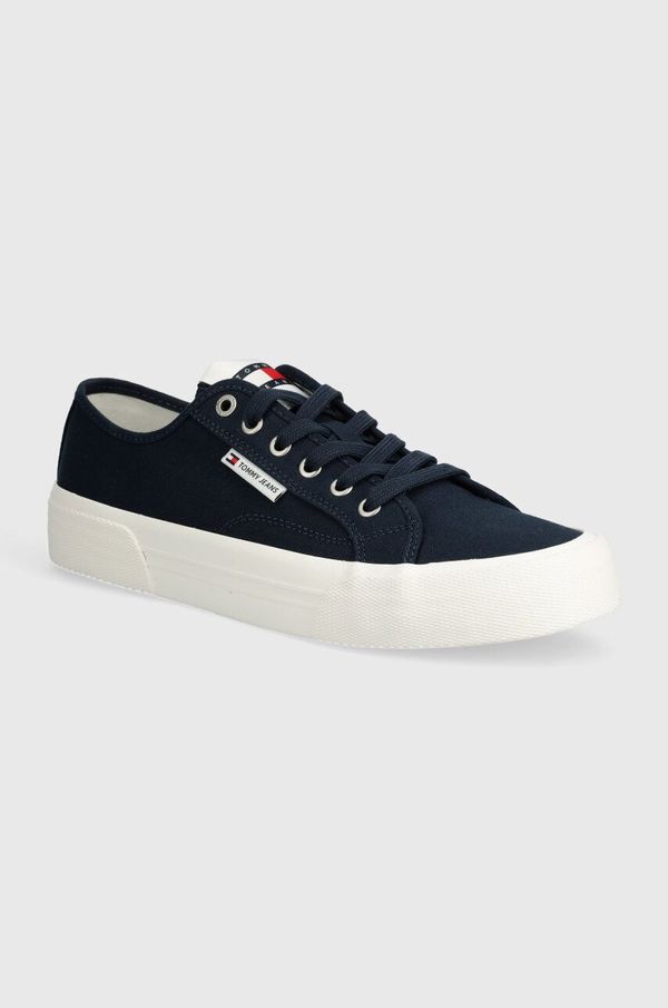 Tommy Jeans Teniske Tommy Jeans TJM LACE UP CANVAS COLOR moške, mornarsko modra barva, EM0EM01365