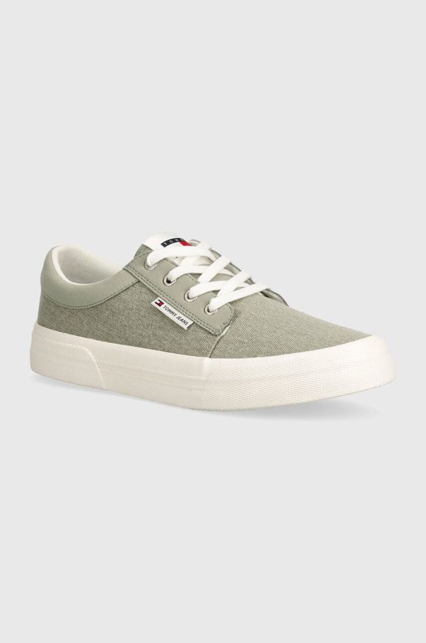 Tommy Jeans Teniske Tommy Jeans TJM VULC. SKATE DERBY MIX moške, siva barva, EM0EM01367