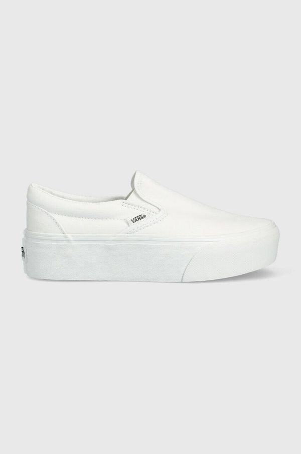 Vans Teniske Vans Classic Slip-On Stackform ženske, bela barva, VN0A7Q5RW001