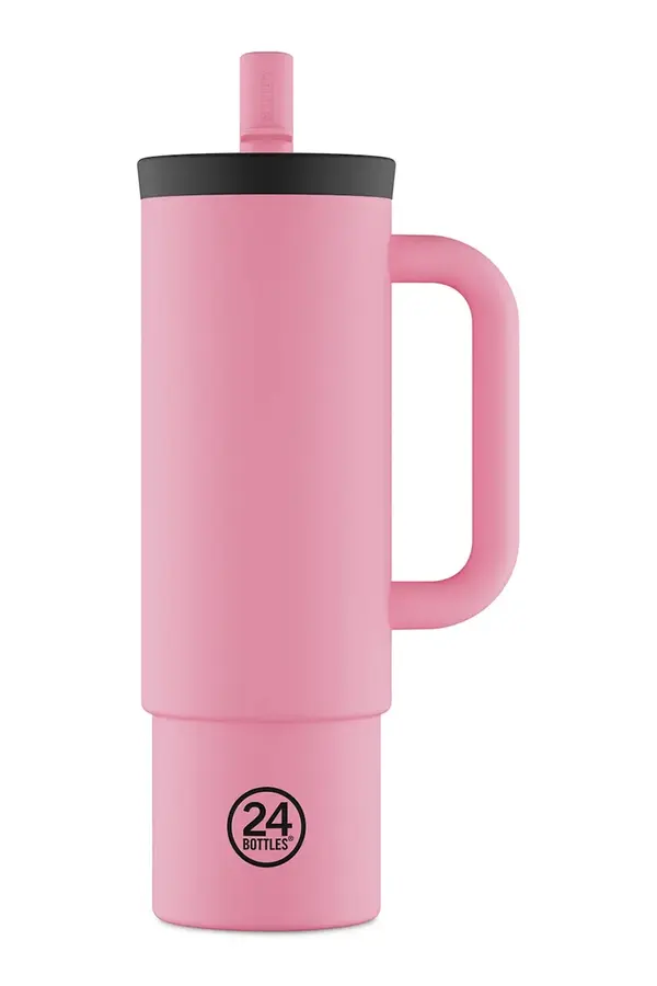 24bottles Termo lonček 24bottles Straw 800ml Flamingo