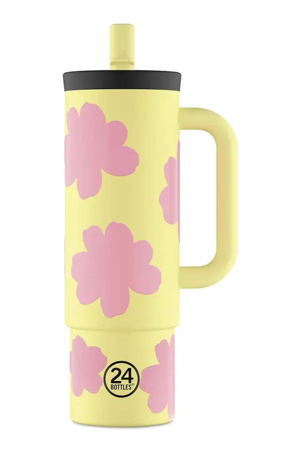 24bottles Termo lonček 24bottles Straw 800ml Yellow