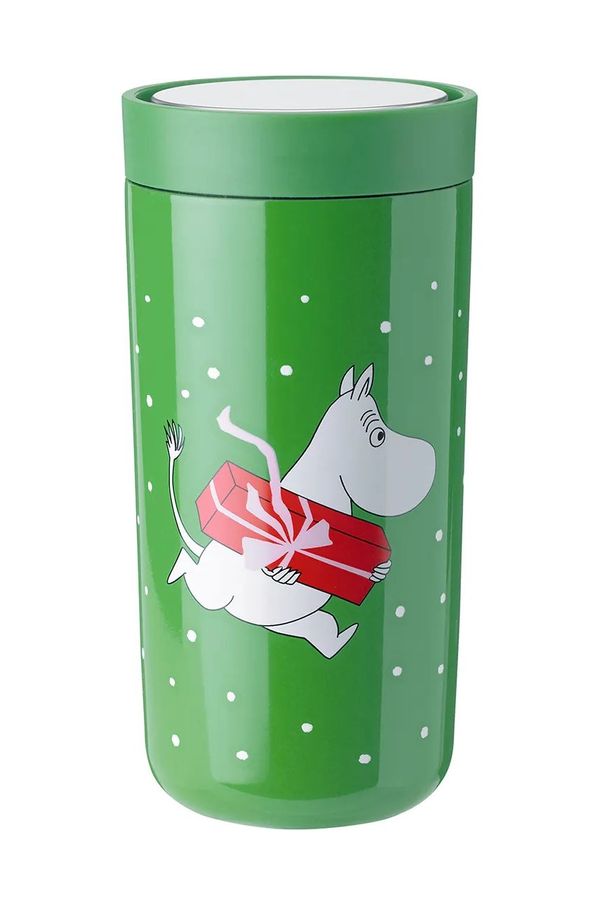 Stelton Termo lonček Stelton To Go Click x Muminki 0,4 L zelena barva