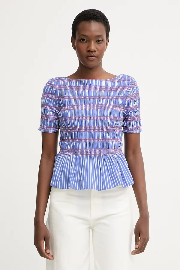 Tommy Hilfiger Tommy Hilfiger bluza z volančki ženska z bombažem