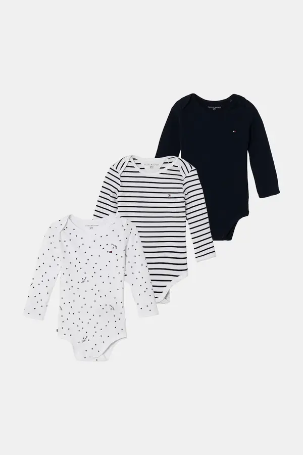 Tommy Hilfiger Tommy Hilfiger body za dojenčke bombaž z elastanom paket 3 kosov