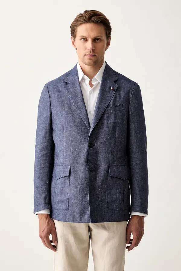 Tommy Hilfiger Tommy Hilfiger enoredni suknjič moški z lanom