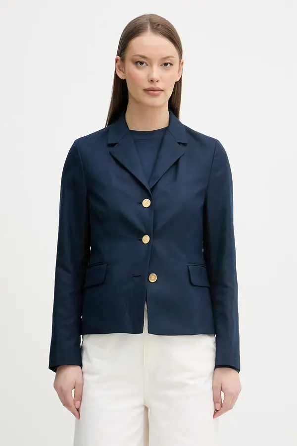 Tommy Hilfiger Tommy Hilfiger enoredni suknjič ženski z dodatkom lanu