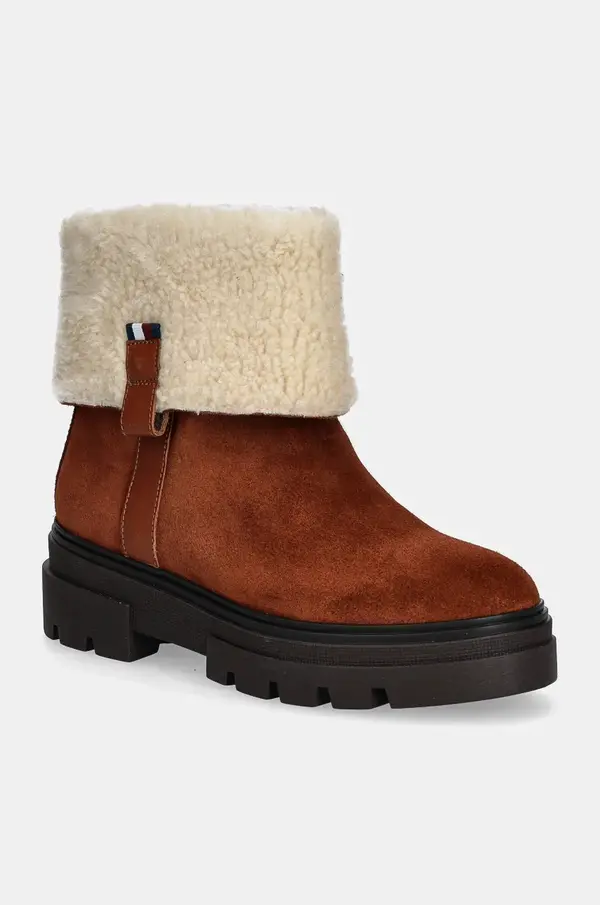 Tommy Hilfiger Tommy Hilfiger Gležnarji iz semiša Tommy Hilfiger FAUX FUR SUEDE ROLL-DOWN BOOT