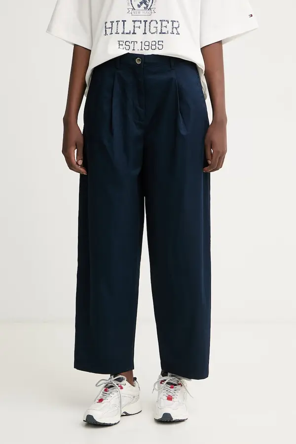 Tommy Hilfiger Tommy Hilfiger hlače ženske bombažne