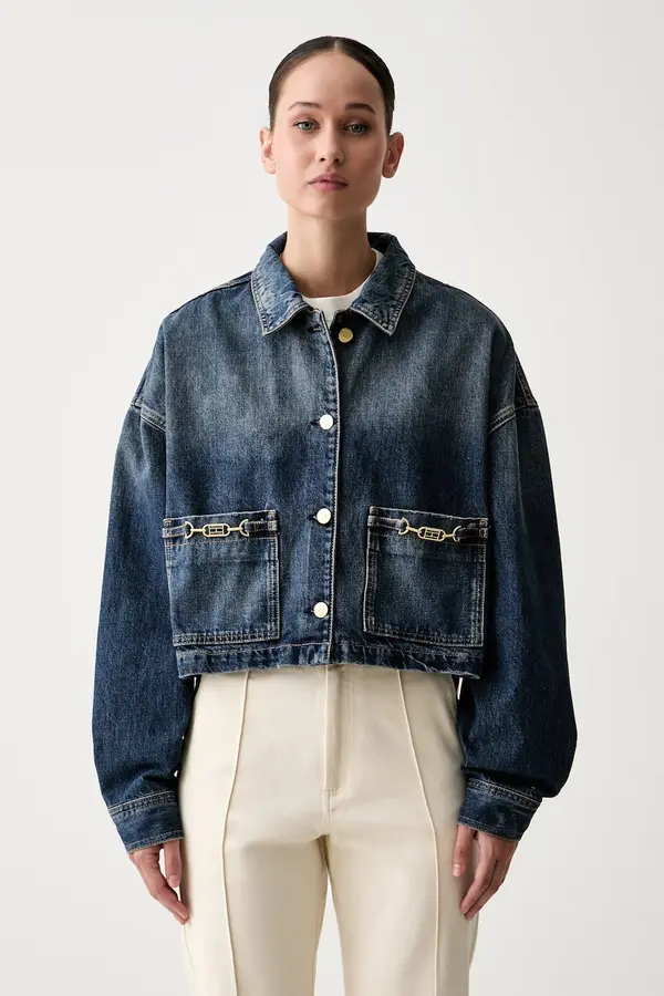 Tommy Hilfiger Tommy Hilfiger kratka jakna ženska denim