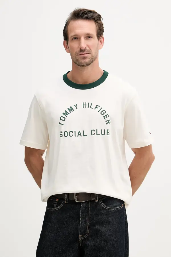 Tommy Hilfiger Tommy Hilfiger kratka majica moška bombažna