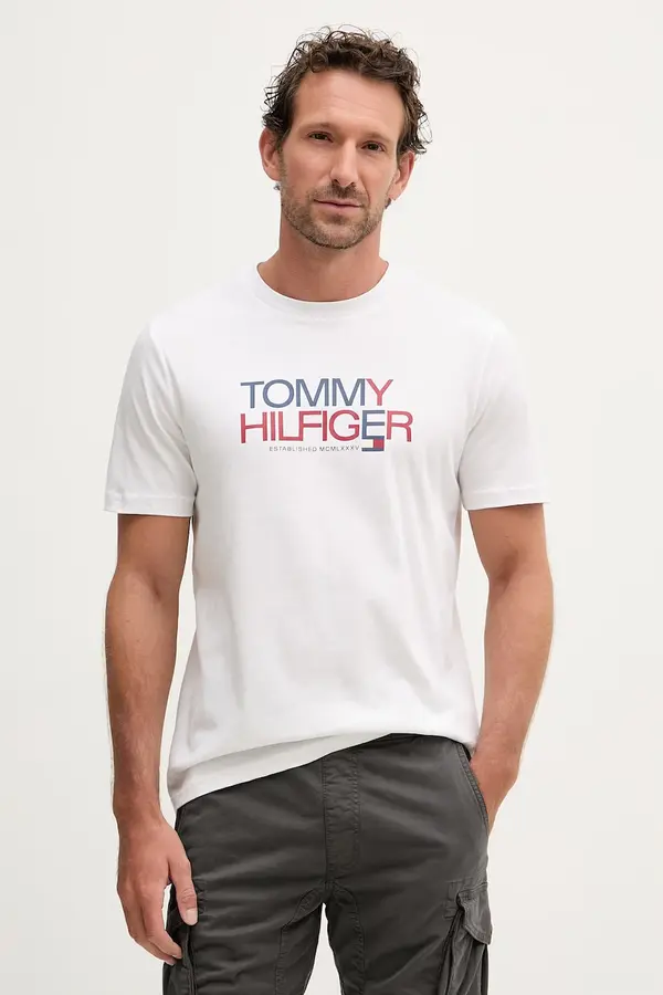 Tommy Hilfiger Tommy Hilfiger kratka majica moška bombažna
