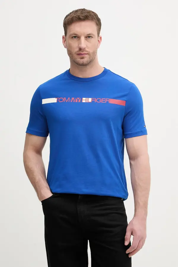 Tommy Hilfiger Tommy Hilfiger kratka majica moška bombažna