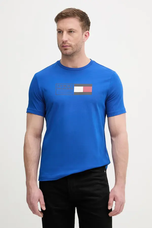 Tommy Hilfiger Tommy Hilfiger Kratka majica moška bombažna
