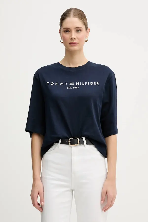 Tommy Hilfiger Tommy Hilfiger Kratka majica ženska bombažna