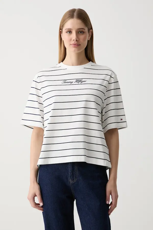 Tommy Hilfiger Tommy Hilfiger kratka majica ženska bombažna