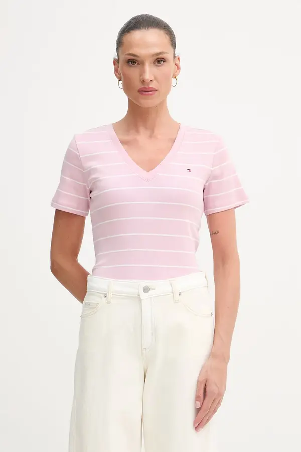 Tommy Hilfiger Tommy Hilfiger kratka majica ženska bombažna