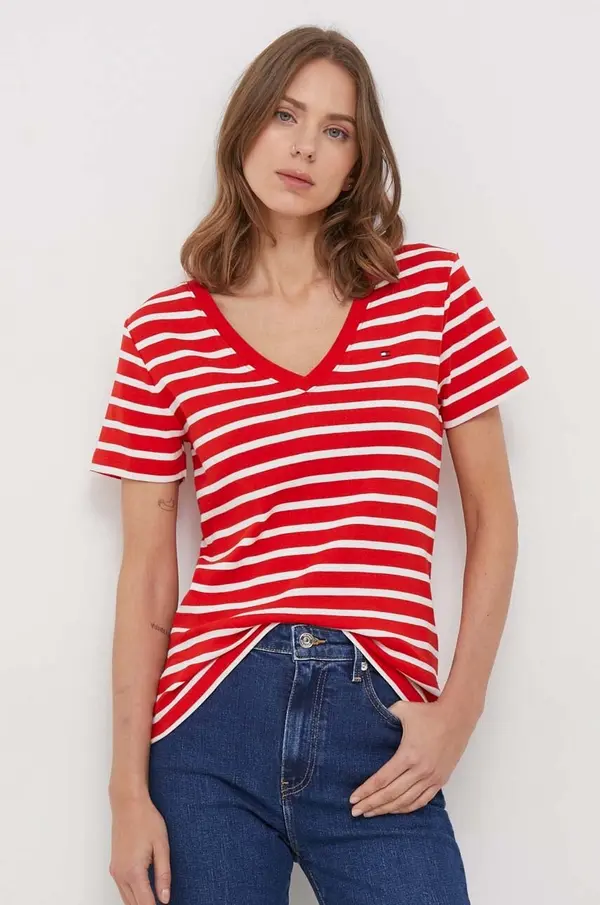 Tommy Hilfiger Tommy Hilfiger kratka majica ženska bombažna