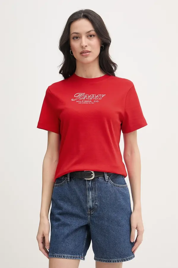 Tommy Hilfiger Tommy Hilfiger kratka majica ženska bombažna SUMMER