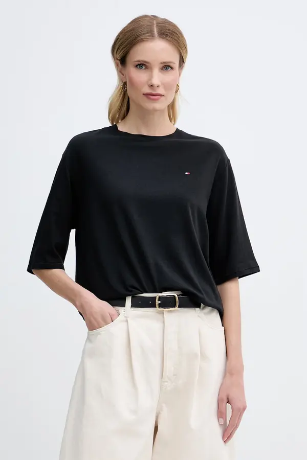 Tommy Hilfiger Tommy Hilfiger kratka majica ženska z bombažem