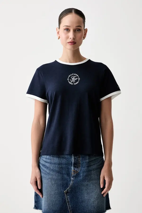 Tommy Hilfiger Tommy Hilfiger kratka majica ženska z lyocellom