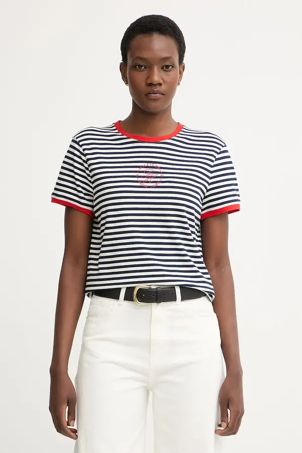 Tommy Hilfiger Tommy Hilfiger kratka majica ženska z lyocellom