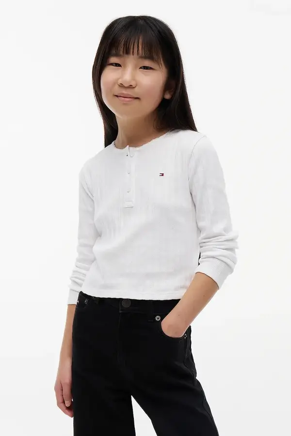 Tommy Hilfiger Tommy Hilfiger majica z dolgimi rokavi otroška z bombažem