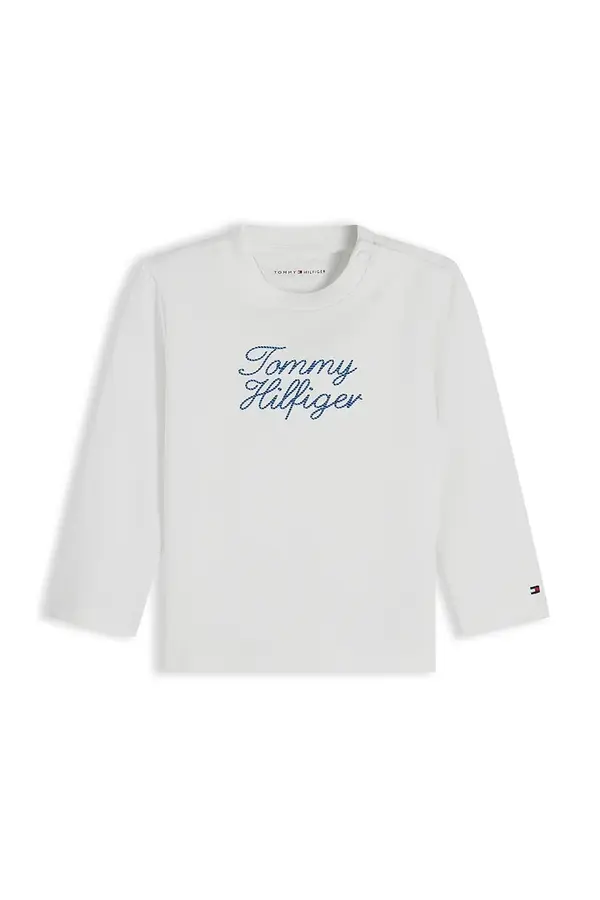 Tommy Hilfiger Tommy Hilfiger majica z dolgimi rokavi za dojenčke z bombažem