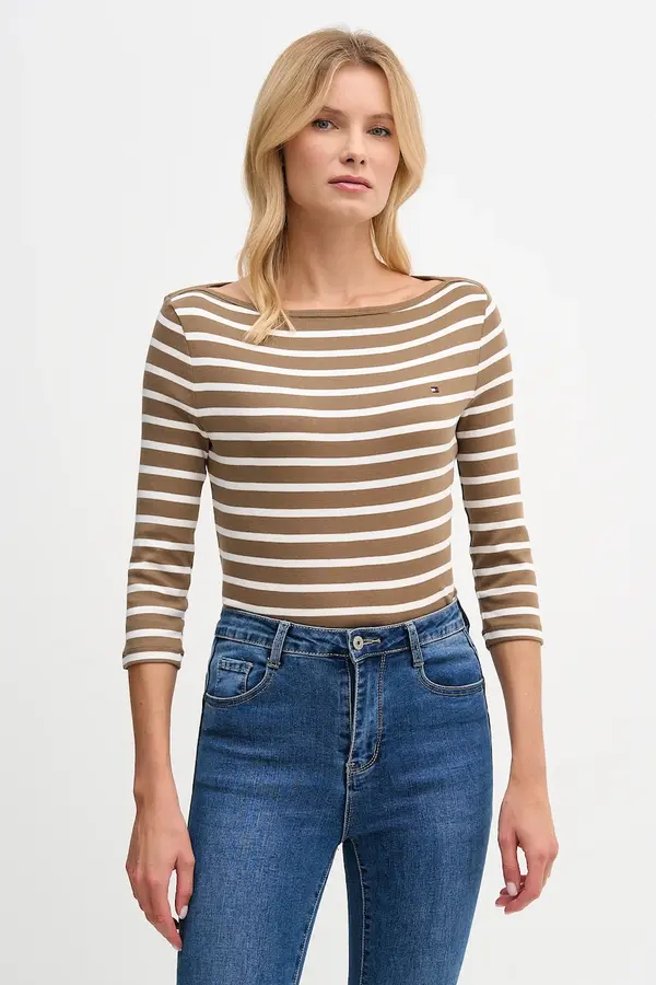 Tommy Hilfiger Tommy Hilfiger majica z dolgimi rokavi ženska bombažna