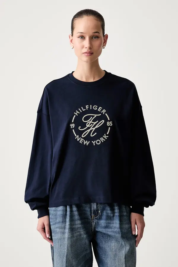 Tommy Hilfiger Tommy Hilfiger majica z dolgimi rokavi ženska bombažna