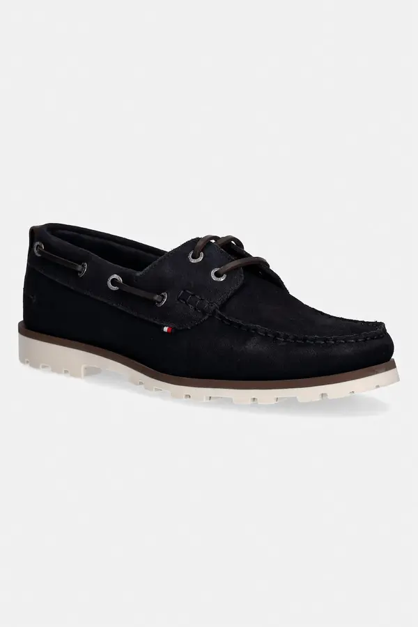 Tommy Hilfiger Tommy Hilfiger mokasini moški semišasti HILIFGER LIGHT SDE BOAT SHOE