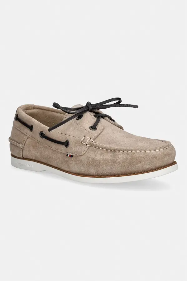 Tommy Hilfiger Tommy Hilfiger mokasini moški semišasti TH BOAT SHOE CORE SUEDE