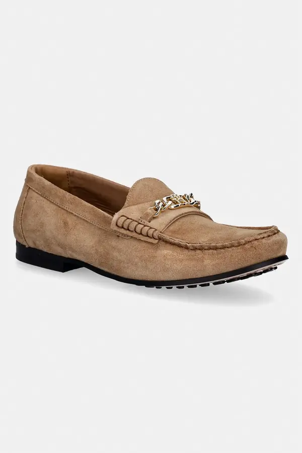 Tommy Hilfiger Tommy Hilfiger mokasini ženski semiš TH CHAIN SUEDE LOAFER