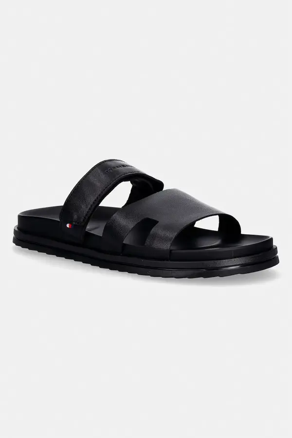 Tommy Hilfiger Tommy Hilfiger moški usnjeni natikači ADJUSTABLE PREMIUM LTH SANDAL