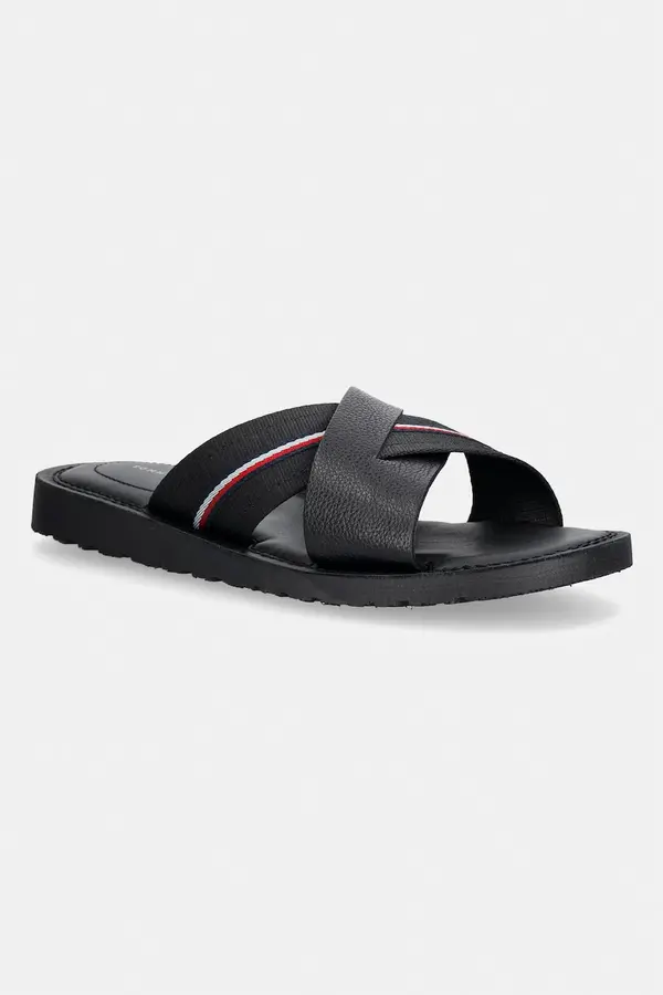 Tommy Hilfiger Tommy Hilfiger natikači moški usnjeni CORE HILFIGER LTH CRISS C SANDAL