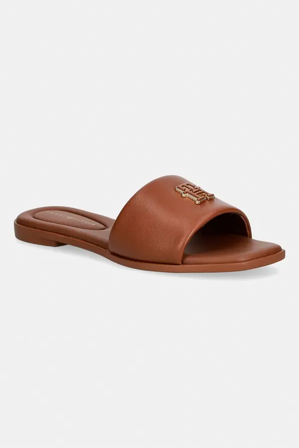 Tommy Hilfiger Tommy Hilfiger natikači ženski usnjeni TH LOGO HARDWARE LEATHER MULE