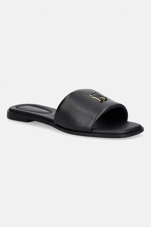 Tommy Hilfiger Tommy Hilfiger natikači ženski usnjeni TH LOGO HARDWARE LEATHER MULE