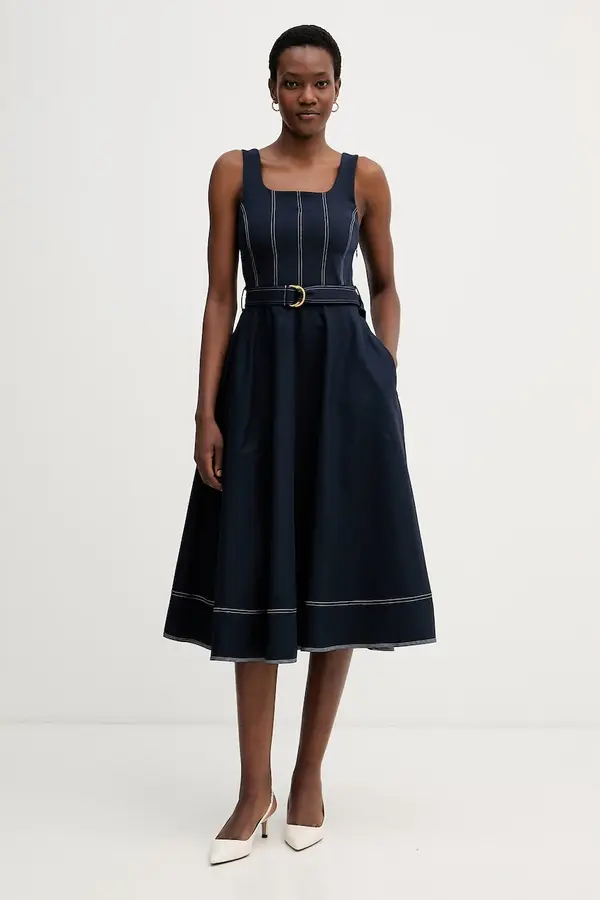 Tommy Hilfiger Tommy Hilfiger obleka A-kroja z bombažem