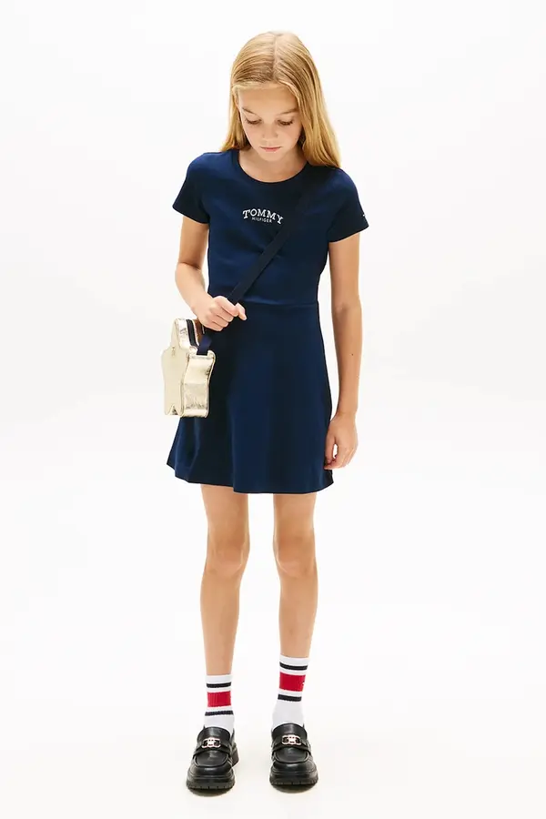 Tommy Hilfiger Tommy Hilfiger Otroška bombažna obleka Tommy Hilfiger