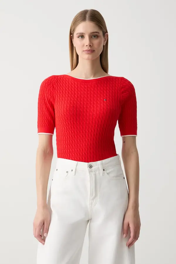 Tommy Hilfiger Tommy Hilfiger pletena majica ženska bombažna