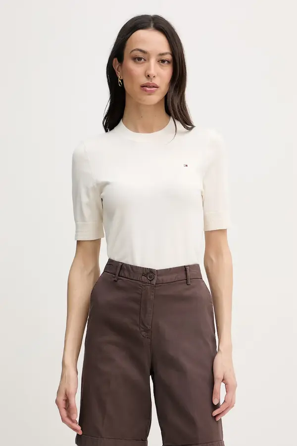 Tommy Hilfiger Tommy Hilfiger pletena majica ženski z bombažem