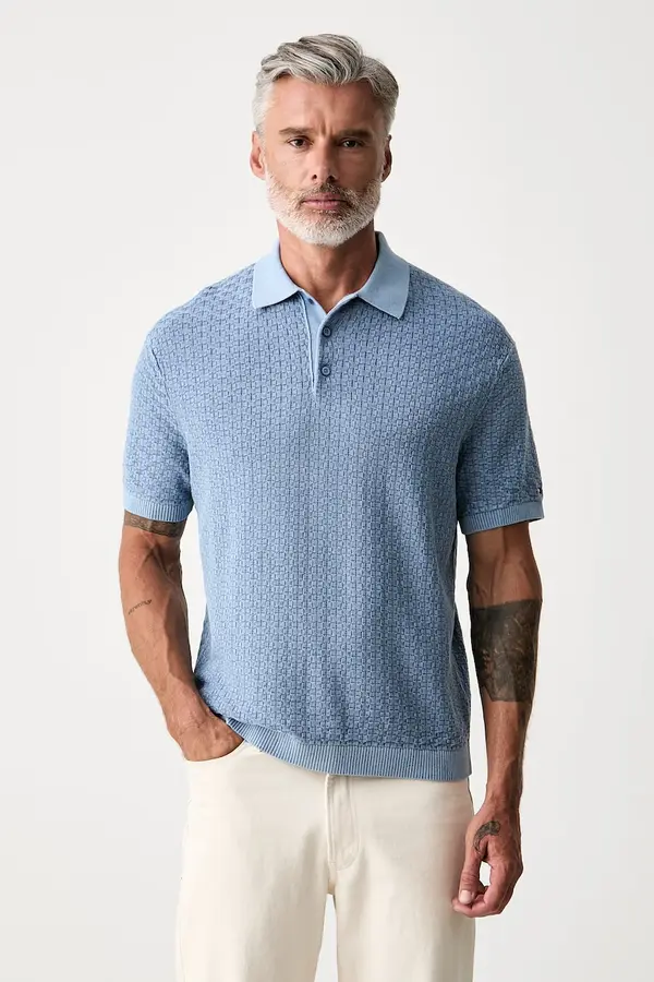 Tommy Hilfiger Tommy Hilfiger pletena polo majica moška bombažna
