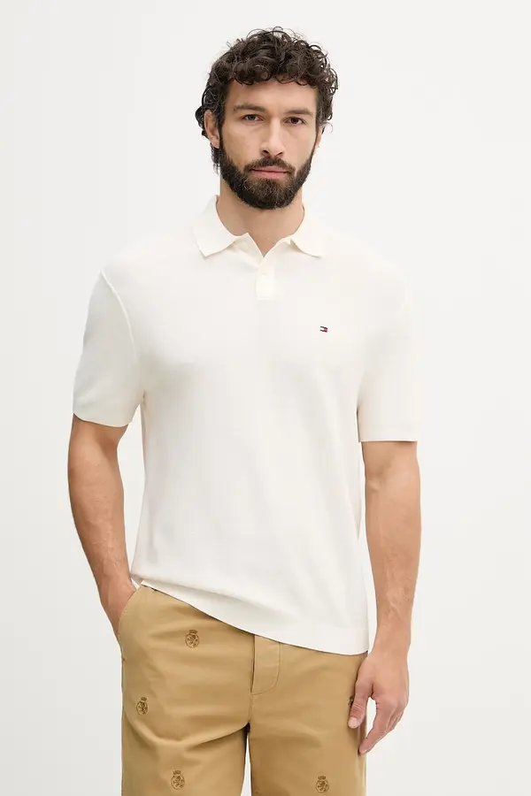 Tommy Hilfiger Tommy Hilfiger pletena polo majica moška bombažna