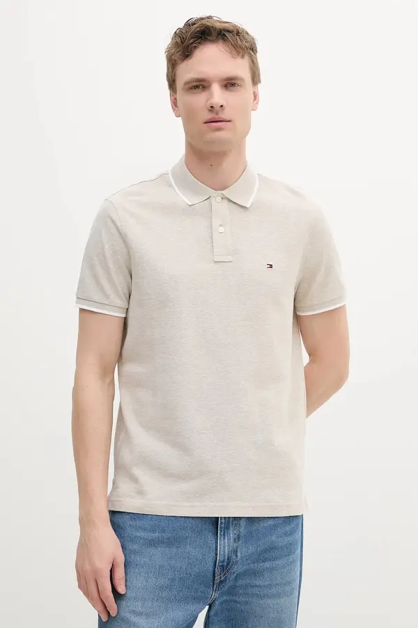 Tommy Hilfiger Tommy Hilfiger polo majica moška z dodatkom lanu
