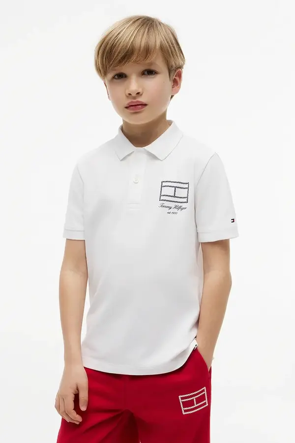 Tommy Hilfiger Tommy Hilfiger polo majica otroška z bombažem
