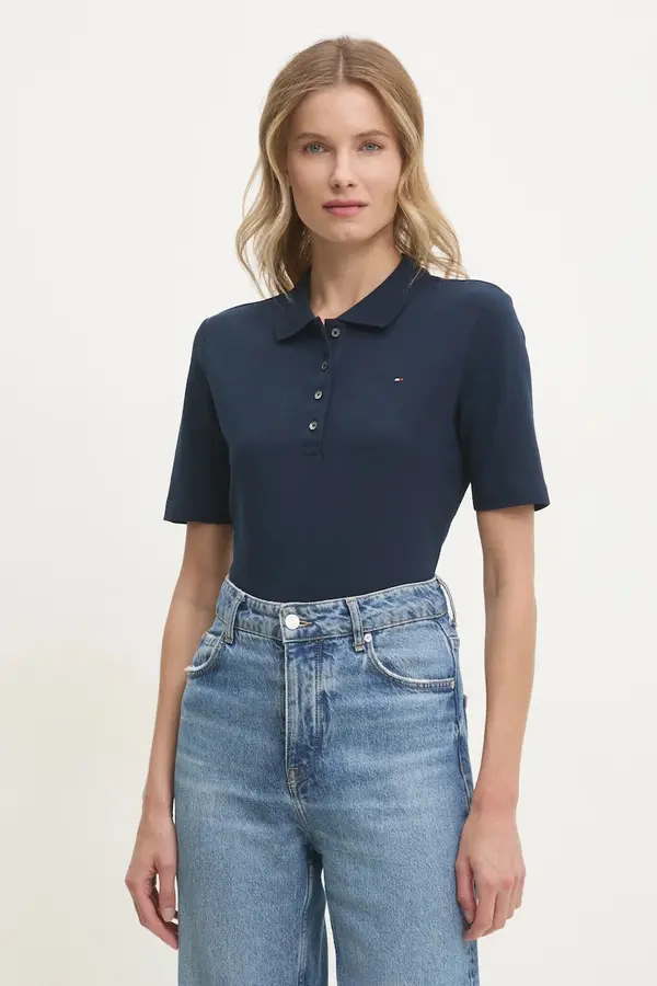 Tommy Hilfiger Tommy Hilfiger polo majica ženska z bombažem