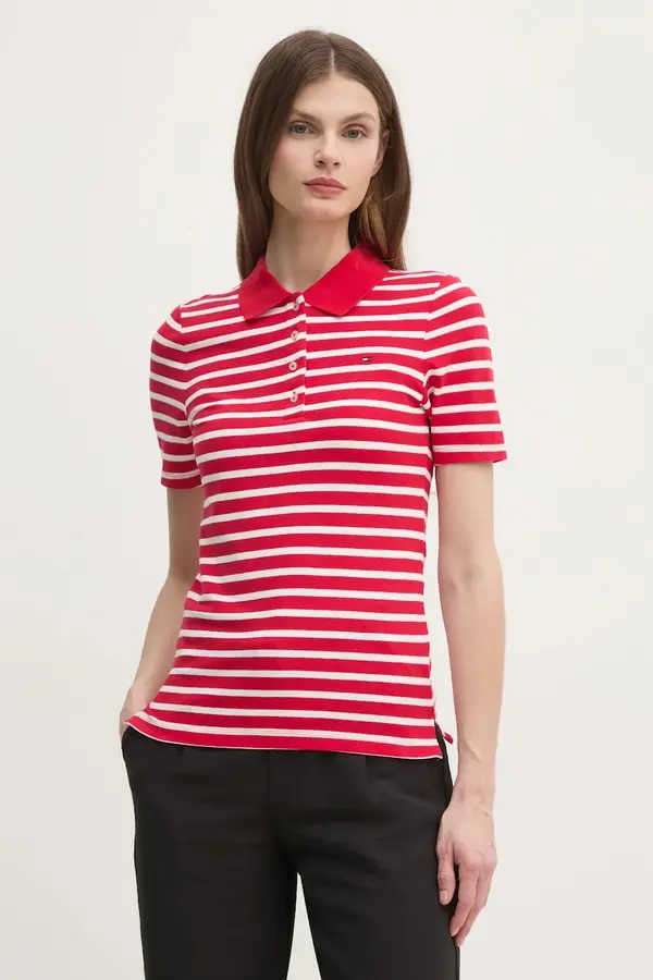 Tommy Hilfiger Tommy Hilfiger polo majica ženska z bombažem