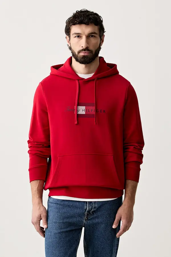 Tommy Hilfiger Tommy Hilfiger pulover s kapuco moški bombažen