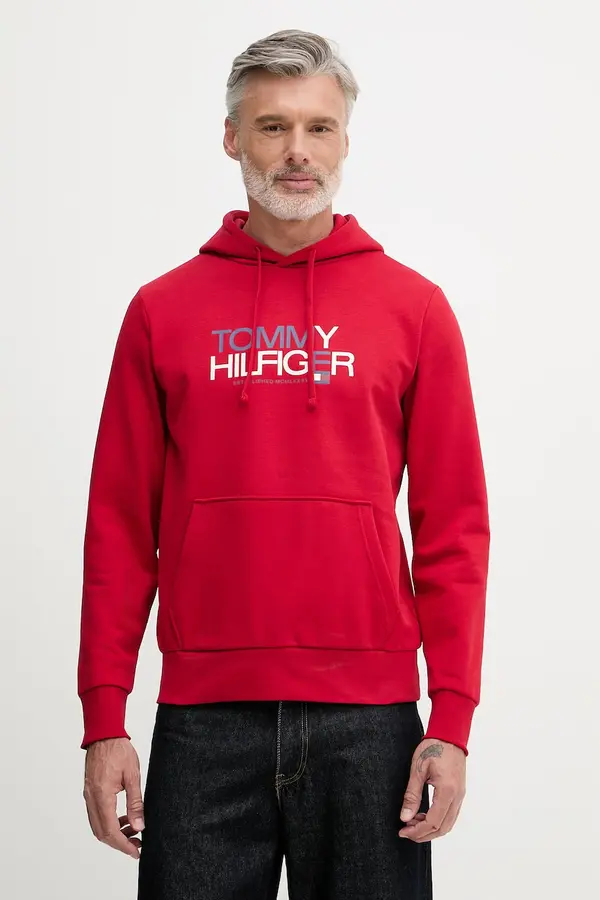 Tommy Hilfiger Tommy Hilfiger pulover s kapuco moški z bombažem